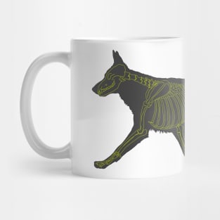 Halloween Design - Dog Skeleton Yellow Mug